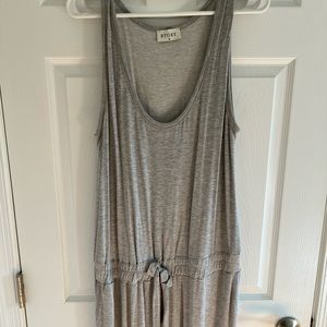 Never Worn Large elastic gray Jumpsuit with Pockets